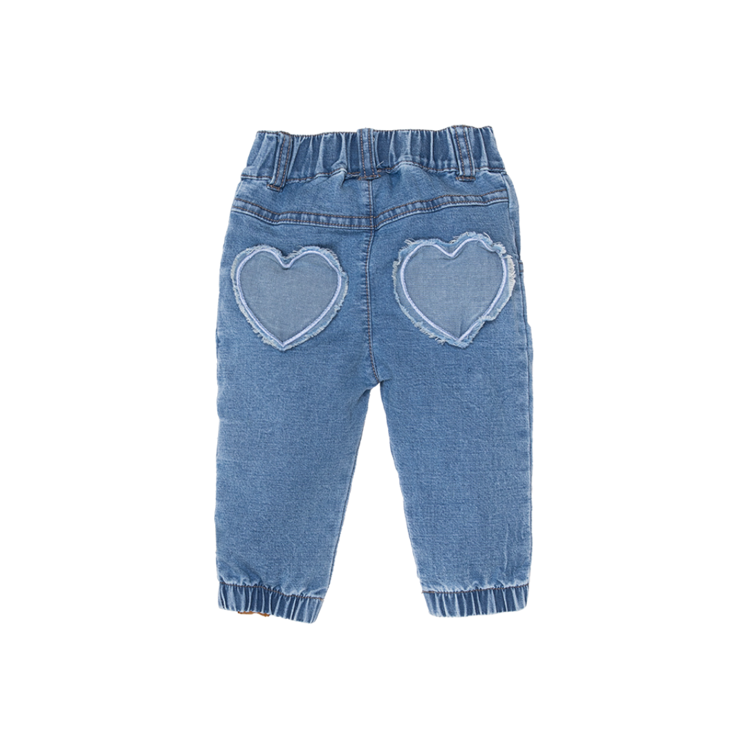 Flared Jog Denim Heart