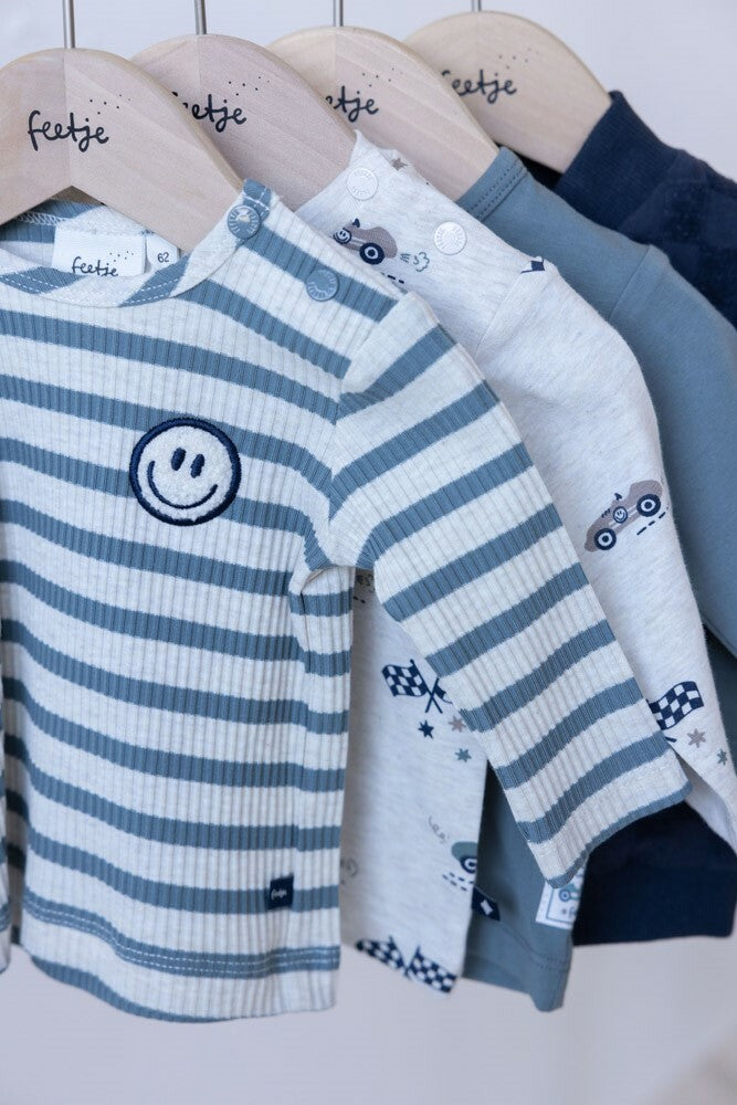 Longsleeve rib met streep -  Let's Go!