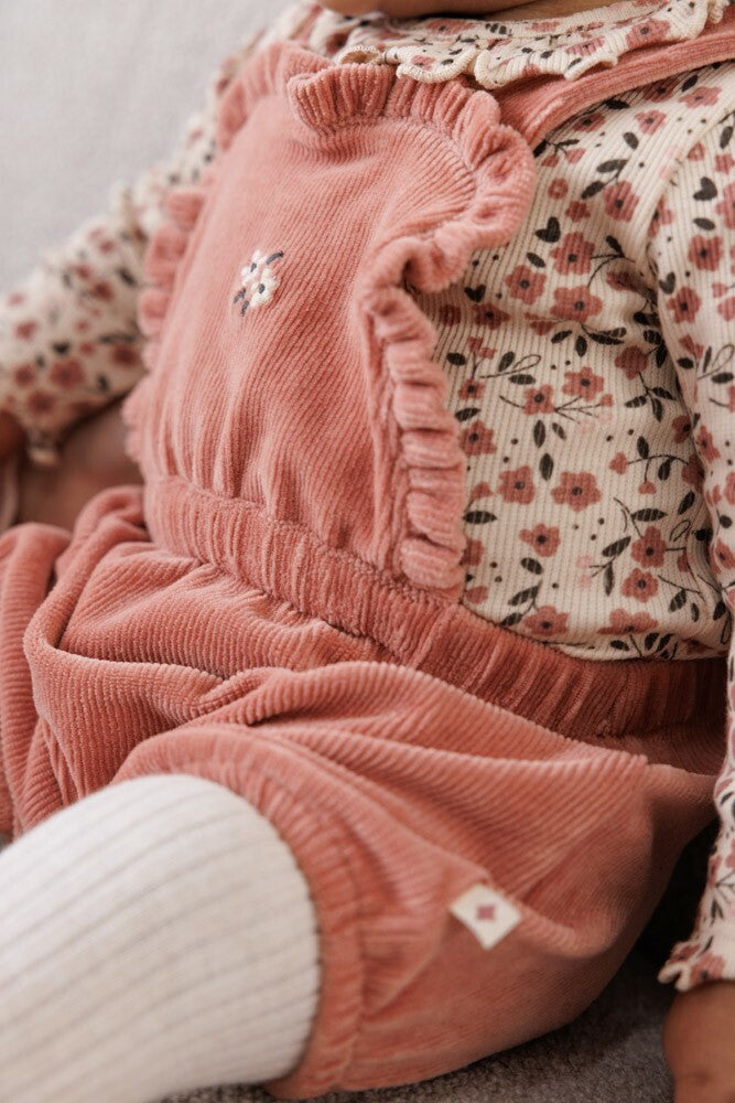 Tuinbroek kort velours rib - Woodland Bloom