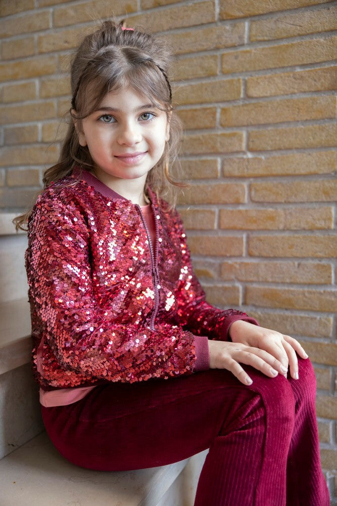 Flared broek velours rib - Queen Of Hearts
