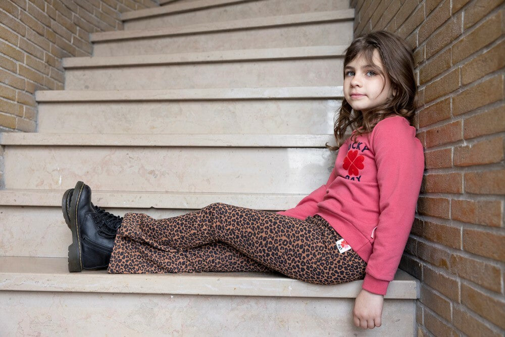 Flared broek AOP - Queen Of Hearts