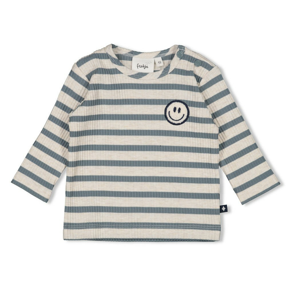 Longsleeve rib met streep -  Let's Go!