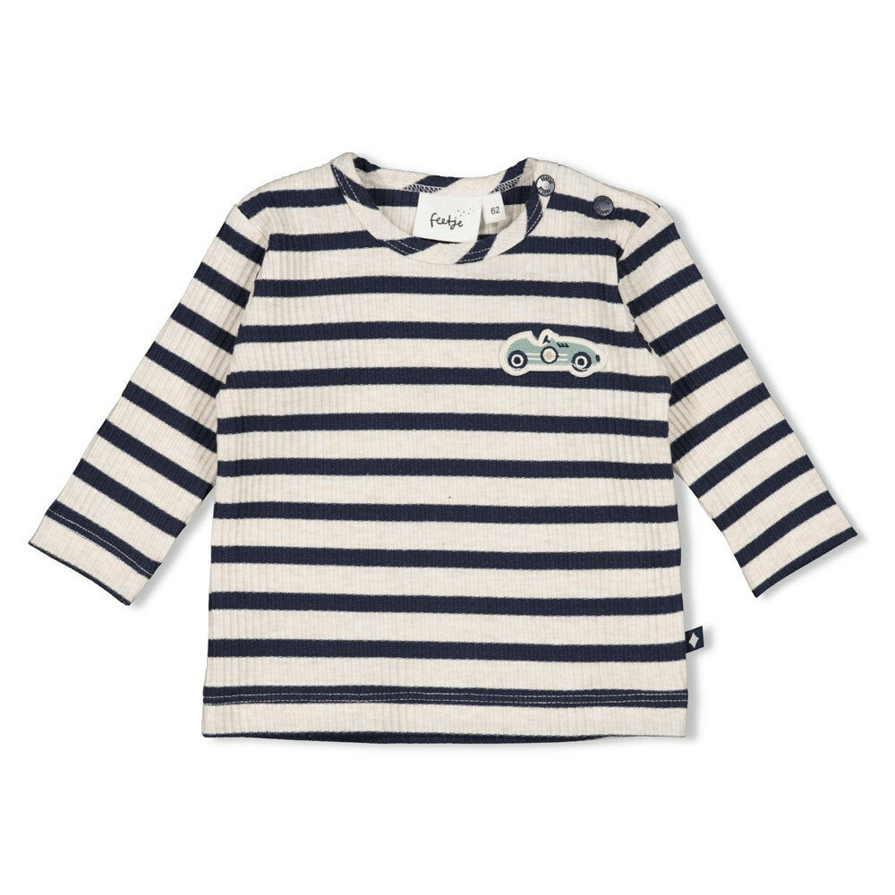 Longsleeve rib met streep -  Let's Go!