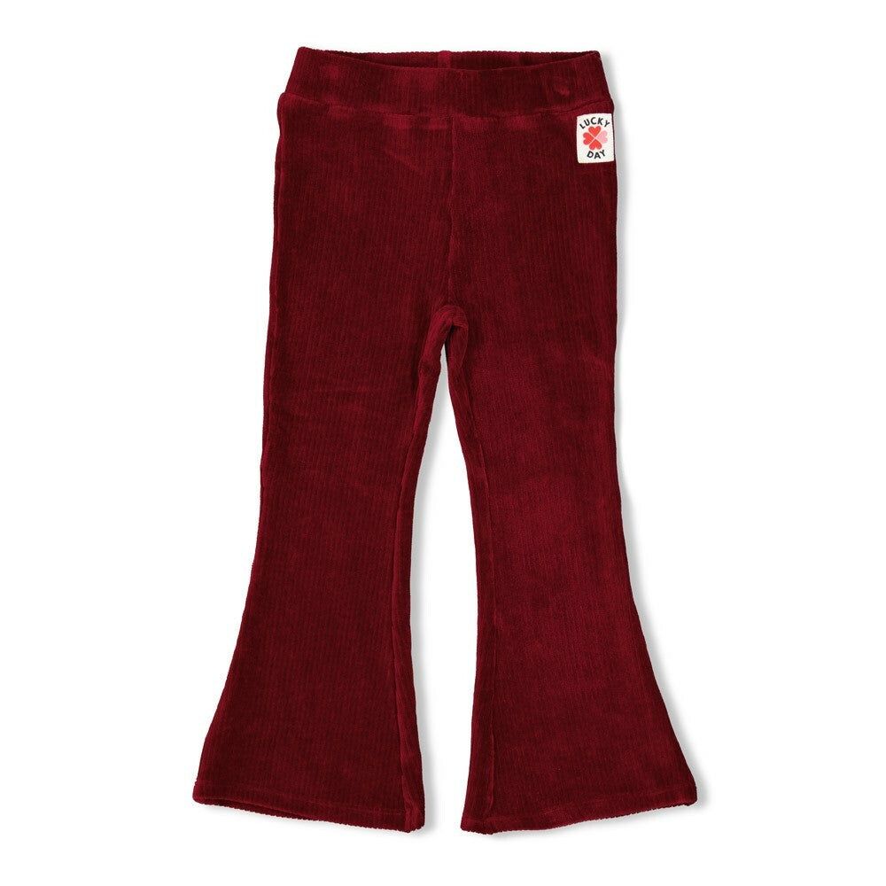 Flared broek velours rib - Queen Of Hearts